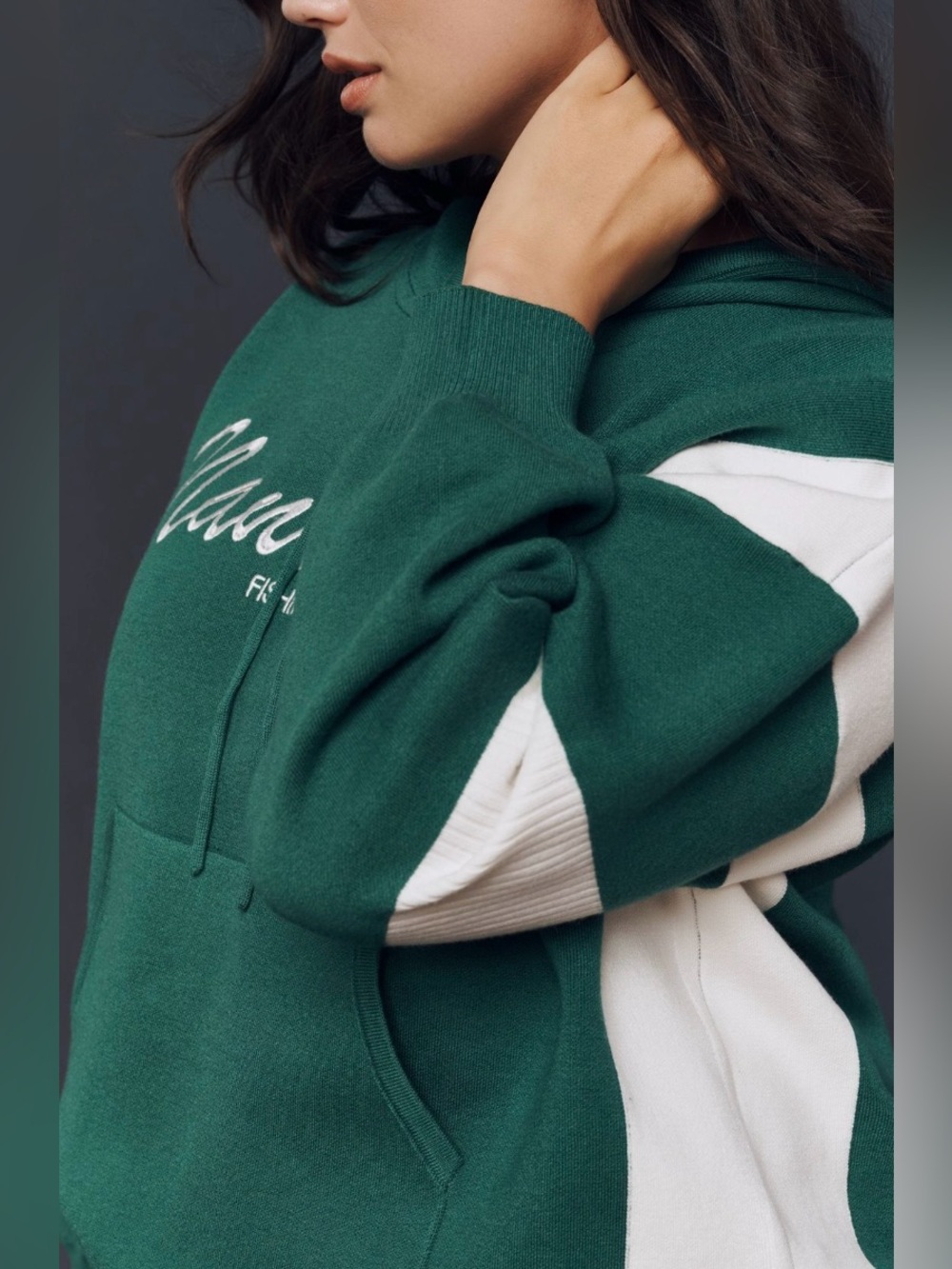 Anthropologie Knit Hooded Sweatshirt
in Green - Picture 6 of 7